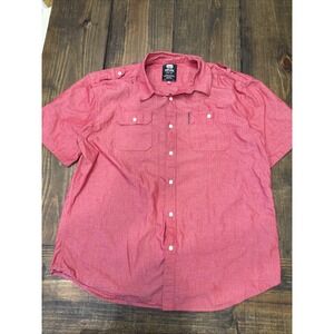 Ecko Unltd.‎ Button-Up Shirt Men's Size 2XL Pink Short Sleeve Collared Cotton